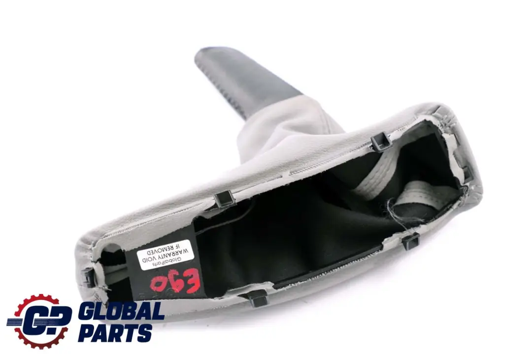 BMW 3 Series E90 E91 E92 E93 Grey Leather Handbrake Lever Cover Part 7137542 - SKU rhd-7155626 - Part number 7155626