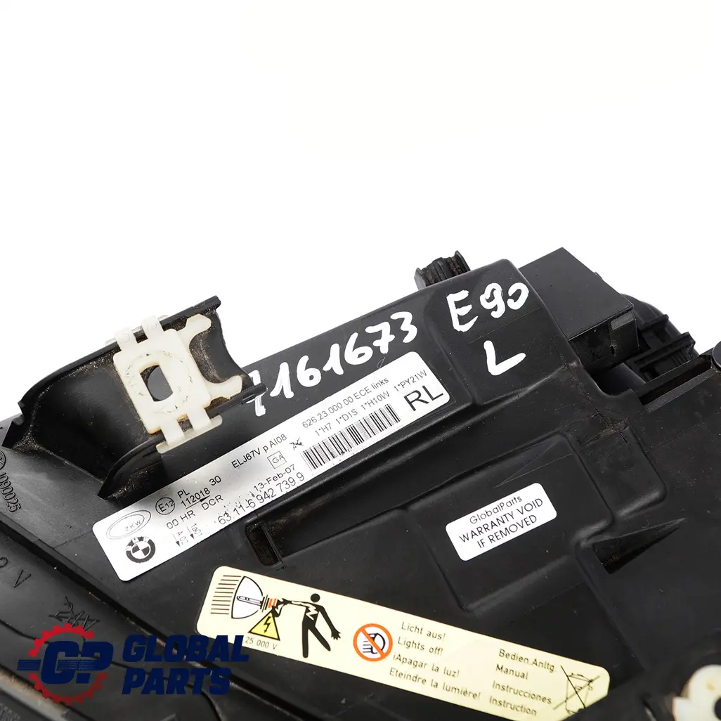 Side Xenon Headlight Lamp Front Left N/S 6942739 to BMW 3 Series E90 E91 Passenger with Part number 7161673 BMW 3 Series E90 E91 Passenger Side Xenon Headlight Lamp Front Left N/S 6942739 - SKU rhd-7161673 - Part number 7161673