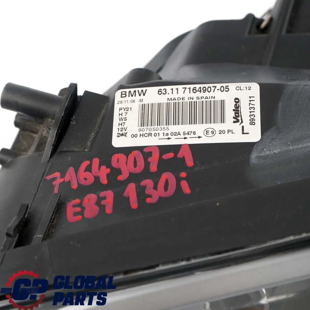 Headlamp Headlight Lamp Light Front Left N/S to BMW 1 Series E87 130i with Part number 7164907 BMW 1 Series E87 130i Headlamp Headlight Lamp Light Front Left N/S - SKU rhd-7164907-1 - Part number 7164907