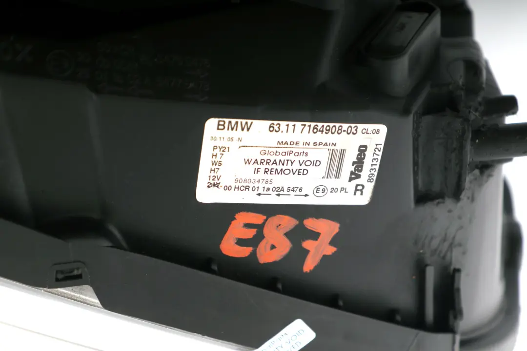 Headlight Headlamp Lamp Front Right O/S to BMW 1 Series E87 130i with Part number 7164908 BMW 1 Series E87 130i Headlight Headlamp Lamp Front Right O/S - SKU rhd-7164908 - Part number 7164908