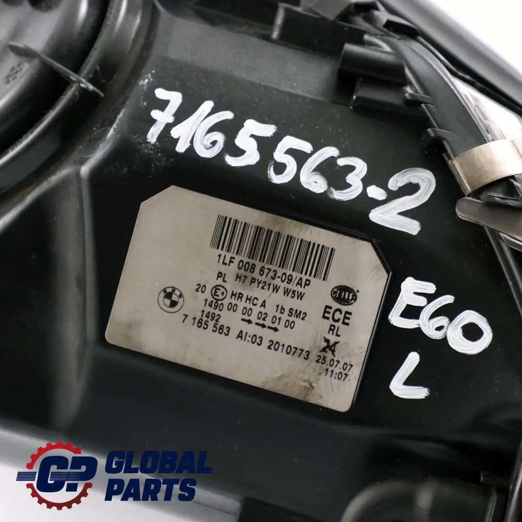 BMW 5 Series 3 E60 E61 Headlight Headlamp Front Lamp Passenger Side Left N/S - SKU rhd-7165563-3 - Part number 7165563