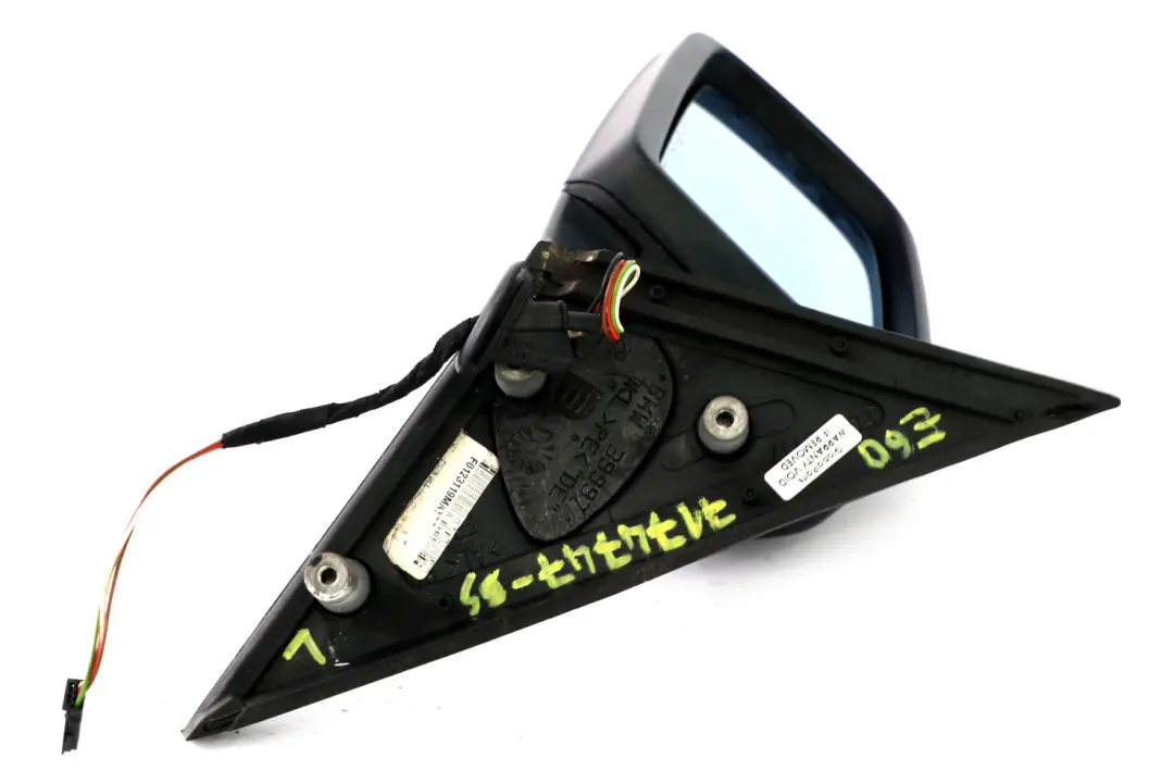 BMW 5 Series E60 E61 Heated Left Wing Mirror N/S Black Sapphire Metallic 475 - SKU rhd-7174747-BS - Part number 7174747