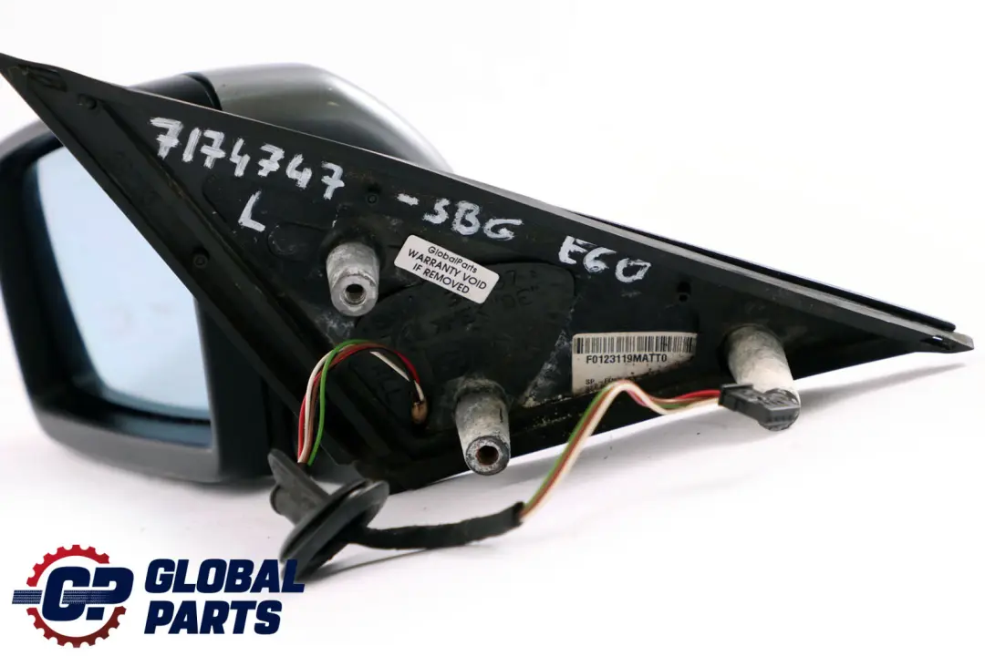 BMW 5 Series E60 E61 Heated Left Wing Mirror N/S Silbergrau Silver Grey A08 - SKU rhd-7174747-SBG - Part number 7174747