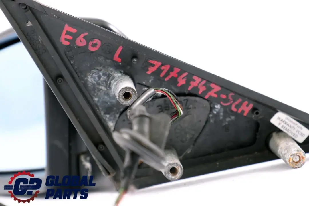 BMW 5 Series E60 E61 Heated Left Wing Mirror N/S Schwarz 2 Black 668 - SKU rhd-7174747-SCH - Part number 7174747