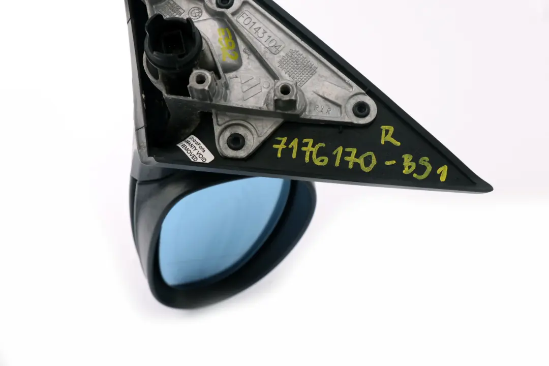 Right Heated Outside Wing Mirror O/S Black Sapphire 475 to BMW 3 Series E92 E93 with Part number 7176170 BMW 3 Series E92 E93 Right Heated Outside Wing Mirror O/S Black Sapphire 475 - SKU rhd-7176170-BS1 - Part number 7176170