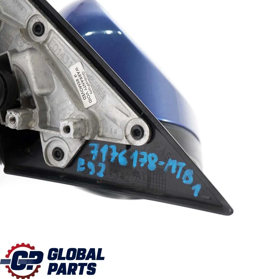Fold Right Wing Mirror O/S Montegoblau Montego Blue to BMW 3 Series 1 E92 Power with Part number 7176178 BMW 3 Series 1 E92 Power Fold Right Wing Mirror O/S Montegoblau Montego Blue - SKU rhd-7176178-MTB1 - Part number 7176178