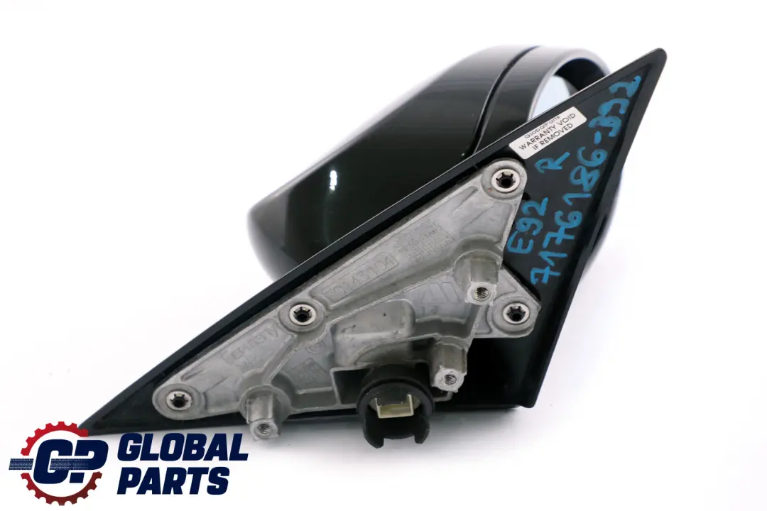 Right Wing Mirror High Gloss O/S Black Sapphire to BMW 3 Series 2 E92 E93 M Sport with Part number 7176186 BMW 3 Series 2 E92 E93 M Sport Right Wing Mirror High Gloss O/S Black Sapphire - SKU rhd-7176186-BS2 - Part number 7176186