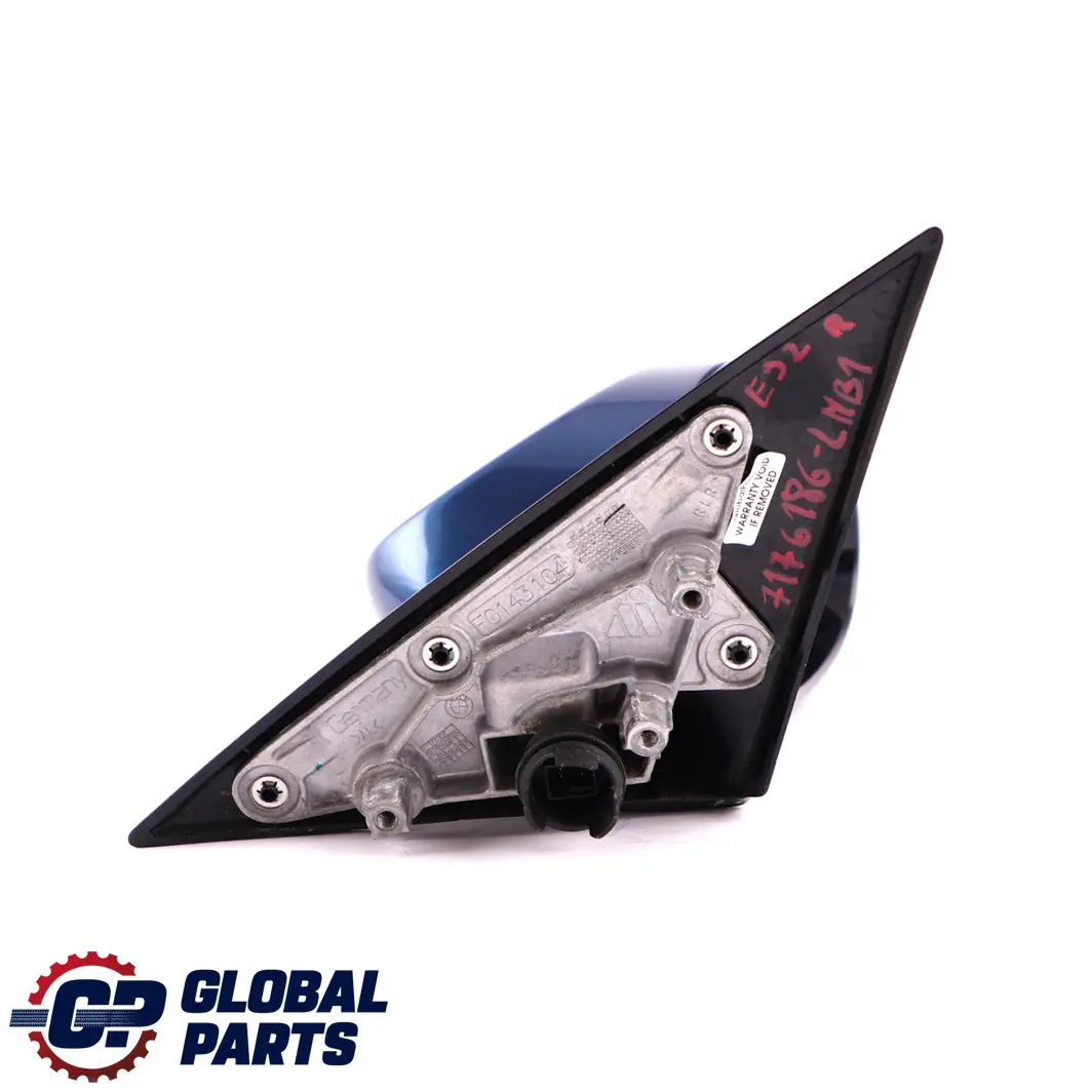 Right Wing Mirror High Gloss O/S Le Mans Blau Blue to BMW 3 Series 1 E92 M Sport with Part number 7176186 BMW 3 Series 1 E92 M Sport Right Wing Mirror High Gloss O/S Le Mans Blau Blue - SKU rhd-7176186-LMB1 - Part number 7176186