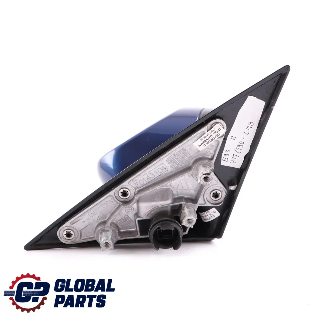 Right O/S Heated Wing Mirror Memory Le Mans Blau to BMW 3 Series E92 E93 M Sport with Part number 7176190 BMW 3 Series E92 E93 M Sport Right O/S Heated Wing Mirror Memory Le Mans Blau - SKU rhd-7176190-LMB - Part number 7176190