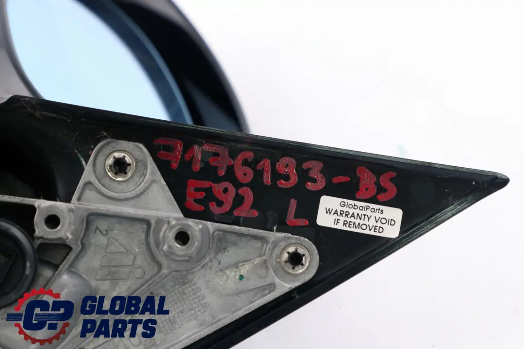 BMW 3 Series E92 Power Fold Left Wing Mirror N/S High Gloss Black Sapphire 475 - SKU rhd-7176193-BS - Part number 7176193