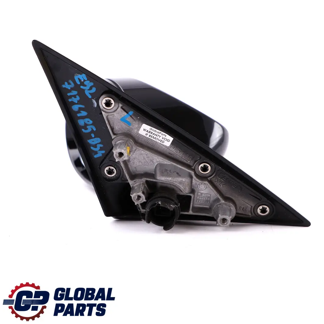 BMW 3 Series E92 2 Power Fold Left Wing Mirror N/S High Gloss Black Sapphire - SKU rhd-7176193-BS2 - Part number 7176193