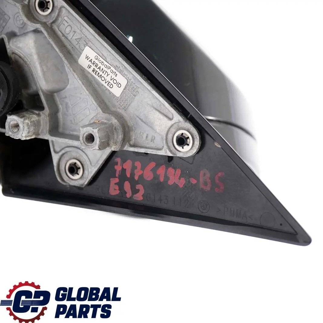  £BMW 3 Series E92 Power Fold Right Wing Mirror O/S High Gloss Black Sapphire 475 - SKU rhd-7176194-BS - Part number 7176194