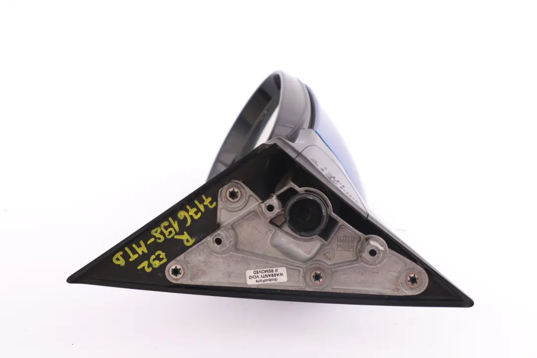 BMW 3 Series E92 High Gloss Power Fold Auto Dip Right Mirror O/S Montego Blue - SKU rhd-7176198-MTB - Part number 7176198