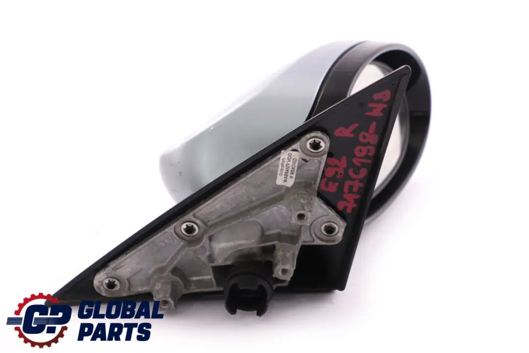 BMW 3 Series E92 High Gloss Power Fold Auto Dip Right Mirror O/S Bluewater Blue - SKU rhd-7176198-WB - Part number 7176198