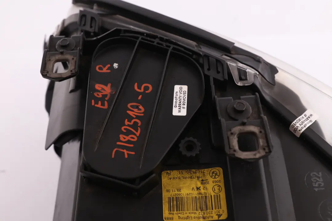 BMW 3 Series 5 E92 E93 Bi-Xenon Headlight Lamp Right O/S 7162130 - SKU rhd-7182510-5 - Part number 7182510