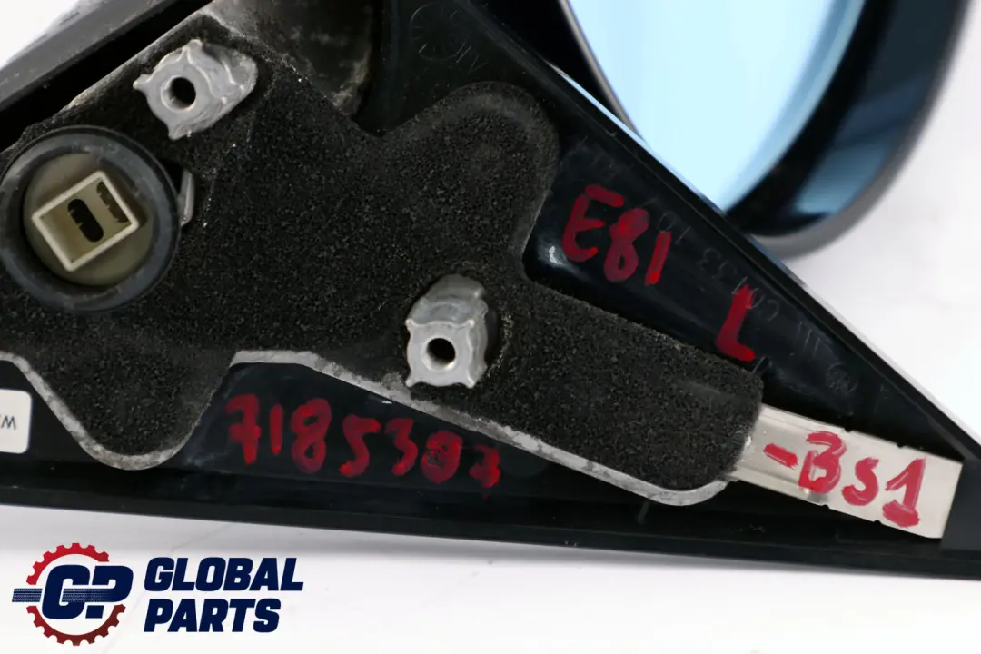 High Gloss Left Wing Mirror N/S Black Sapphire to BMW 1 Series 1 E81 E82 M Sport with Part number 7185307 BMW 1 Series 1 E81 E82 M Sport High Gloss Left Wing Mirror N/S Black Sapphire - SKU rhd-7185307-BS1 - Part number 7185307