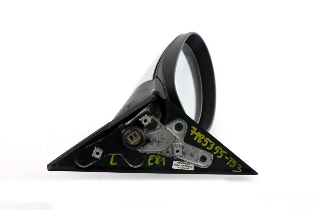 Left Heated Wing Mirror N/S Titanium Silver Metallic to BMW 1 Series 3 E81 E82 E88 with Part number 7185355 BMW 1 Series 3 E81 E82 E88 Left Heated Wing Mirror N/S Titanium Silver Metallic - SKU rhd-7185355-TS3 - Part number 7185355