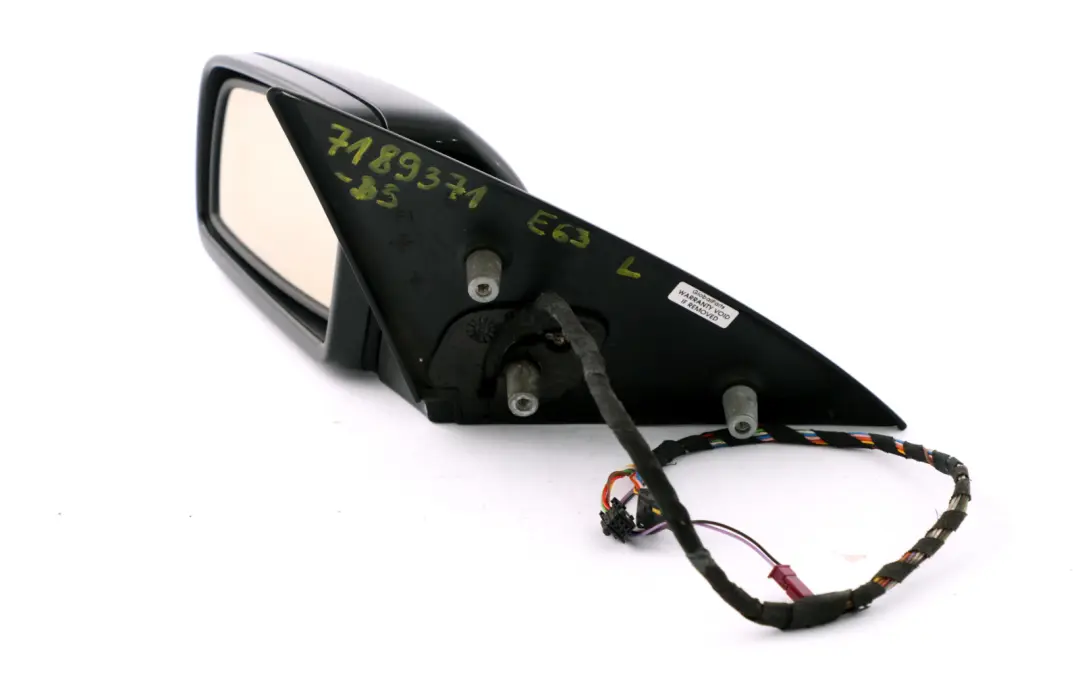 BMW 6 Series E63 E64 Auto Dip High Gloss Left Wing Mirror N/S Black Sapphire - SKU rhd-7189371-BS - Part number 7189371