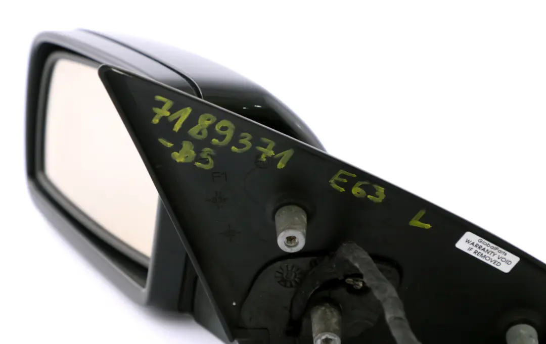 BMW 6 Series E63 E64 Auto Dip High Gloss Left Wing Mirror N/S Black Sapphire - SKU rhd-7189371-BS - Part number 7189371