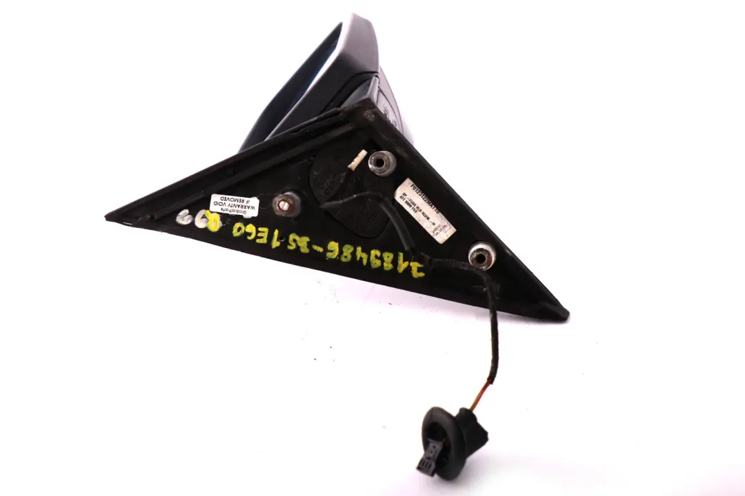Heated Right Wing Mirror O/S Black Sapphire Metallic 475 to BMW 5 Series 1 E60 E61 with Part number 7189486 BMW 5 Series 1 E60 E61 Heated Right Wing Mirror O/S Black Sapphire Metallic 475 - SKU rhd-7189486-BS1 - Part number 7189486