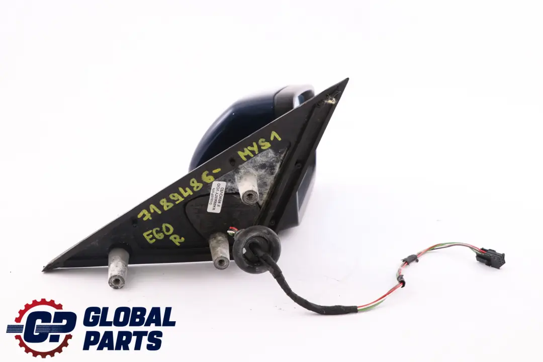Heated Right Wing Mirror O/S Mysticblau Metallic Blue to BMW 5 Series 1 E60 E61 with Part number 7189486 BMW 5 Series 1 E60 E61 Heated Right Wing Mirror O/S Mysticblau Metallic Blue - SKU rhd-7189486-MYS1 - Part number 7189486