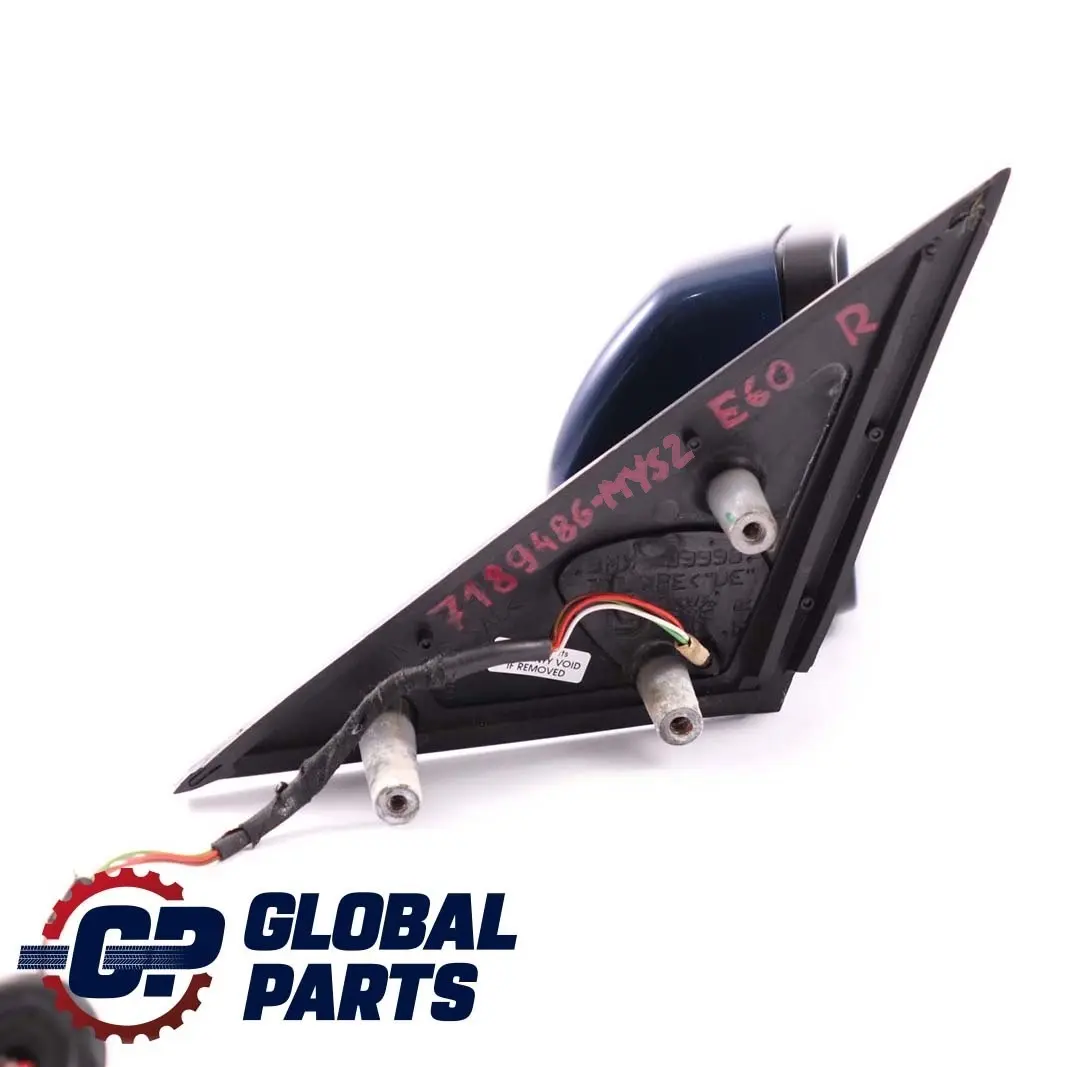 BMW 5 Series E60 E61 2 Heated Right Wing Mirror O/S Mysticblau Blue Metallic A07 - SKU rhd-7189486-MYS2 - Part number 7189486