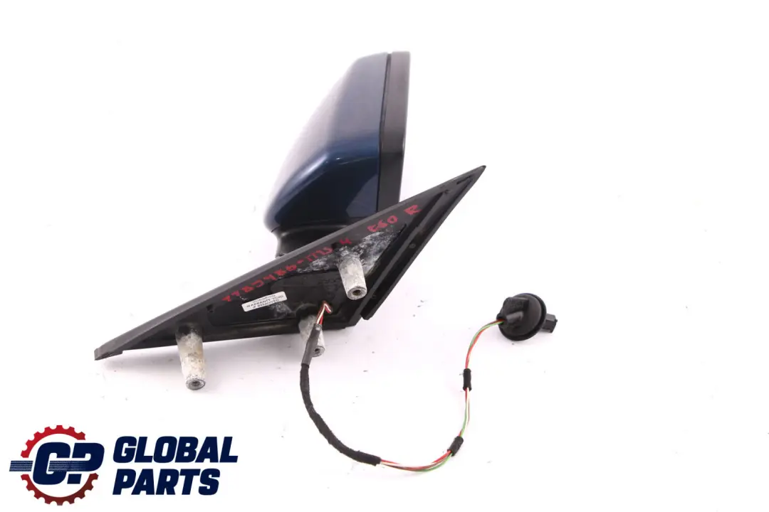 Heated Right Wing Mirror O/S Mysticblau Metallic Blue to BMW 5 Series 4 E60 E61 with Part number 7189486 BMW 5 Series 4 E60 E61 Heated Right Wing Mirror O/S Mysticblau Metallic Blue - SKU rhd-7189486-MYS4 - Part number 7189486