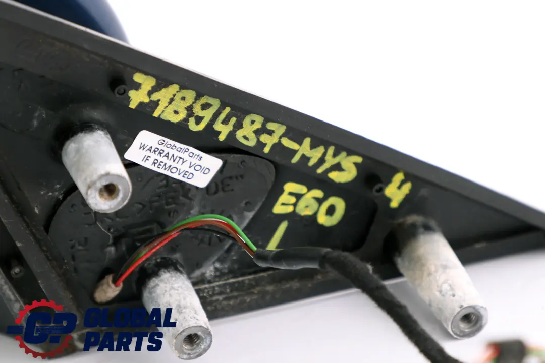Heated Left Wing Mirror N/S Mysticblau Metallic Blue to BMW 5 Series 4 E60 E61 with Part number 7189487 BMW 5 Series 4 E60 E61 Heated Left Wing Mirror N/S Mysticblau Metallic Blue - SKU rhd-7189487-MYS4 - Part number 7189487