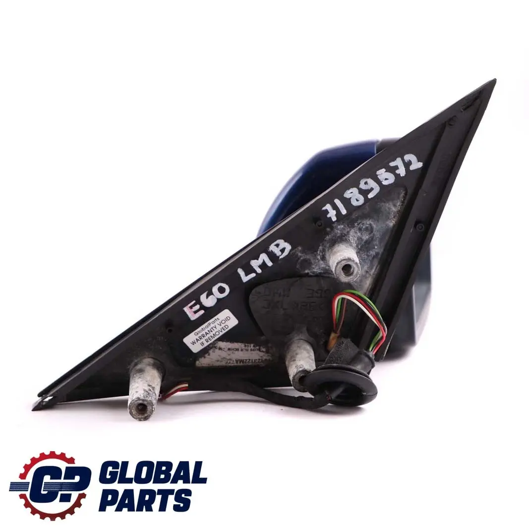 BMW 5 Series E60 E61 LCI Heated Right Wing Mirror O/S Le Mans Blau Blue 381 - SKU rhd-7189572-LMB - Part number 7189572