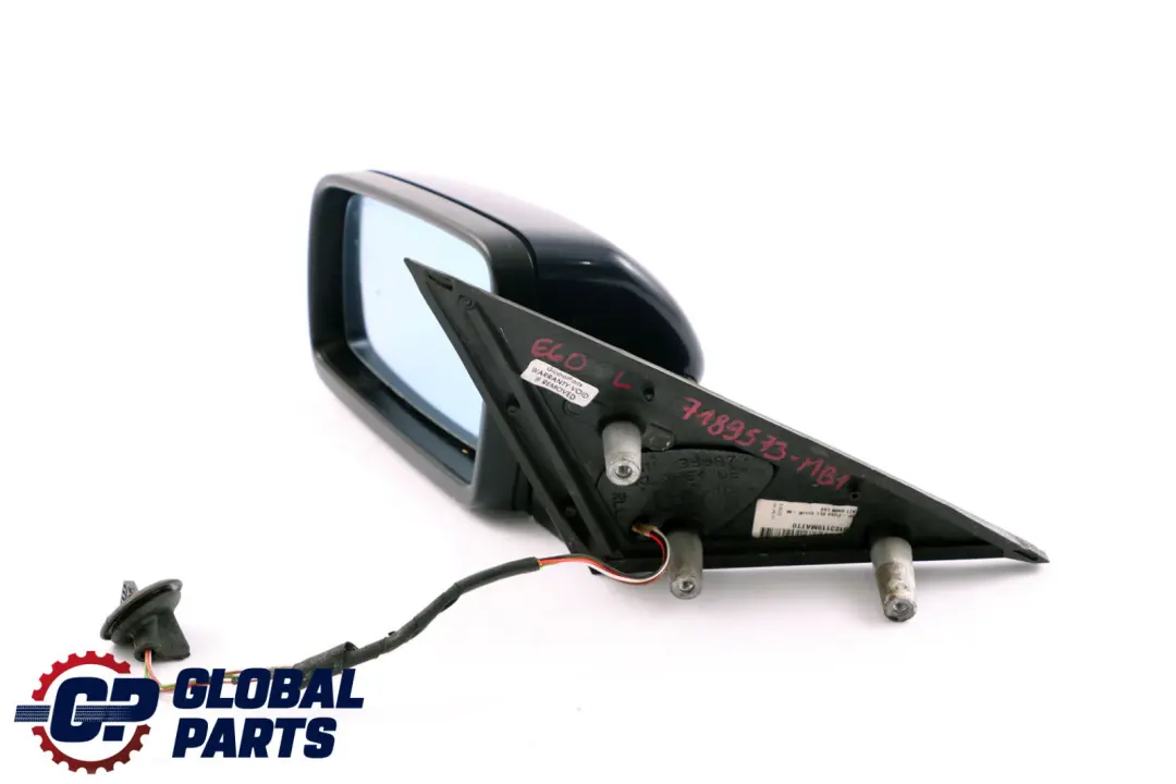 Heated Left Wing Mirror N/S Monacoblau Monaco Blue to BMW 5 Series 1 E60 E61 LCI with Part number 7189573 BMW 5 Series 1 E60 E61 LCI Heated Left Wing Mirror N/S Monacoblau Monaco Blue - SKU rhd-7189573-MB1 - Part number 7189573
