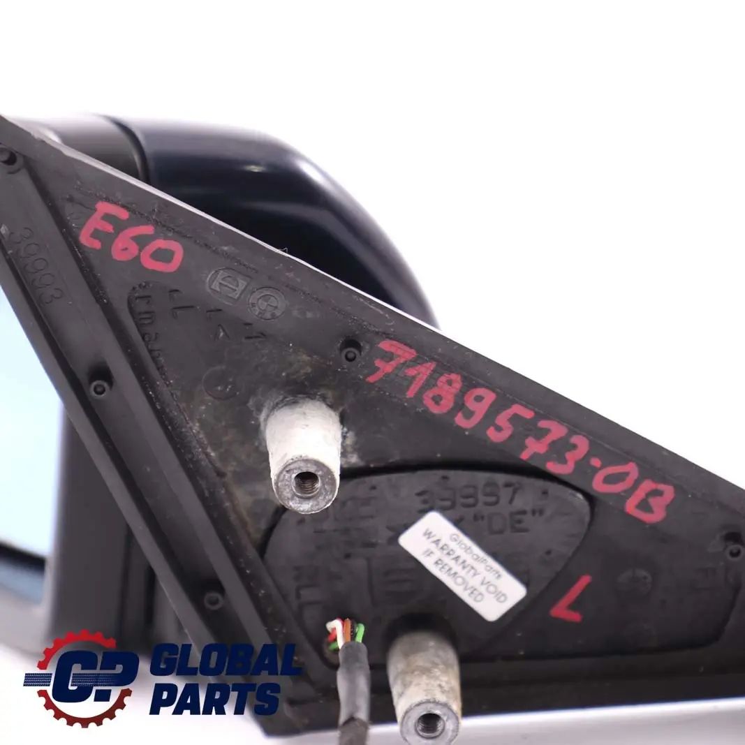 Heated Left Wing Mirror N/S Orientblau Orient Blue 317 to BMW 5 Series E60 E61 LCI with Part number 7189573 BMW 5 Series E60 E61 LCI Heated Left Wing Mirror N/S Orientblau Orient Blue 317 - SKU rhd-7189573-OB - Part number 7189573