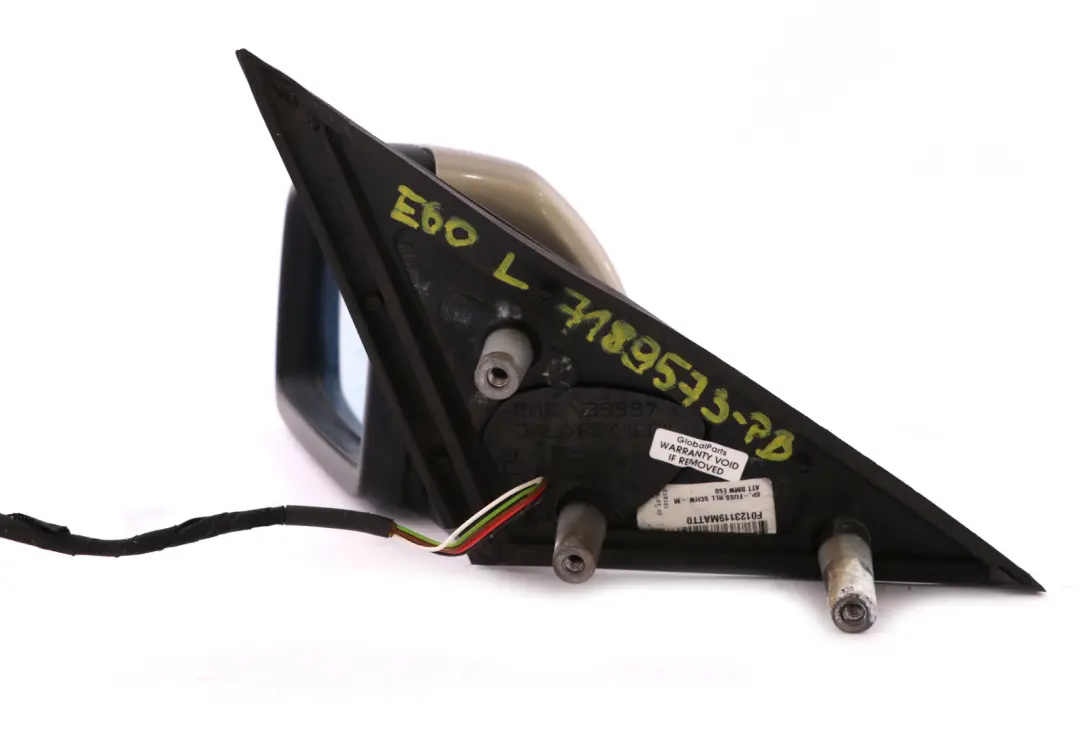 Heated Left Wing Mirror N/S Platinbronze Platinum Bronze to BMW 5 Series E60 LCI with Part number 7189573 BMW 5 Series E60 LCI Heated Left Wing Mirror N/S Platinbronze Platinum Bronze - SKU rhd-7189573-PB - Part number 7189573