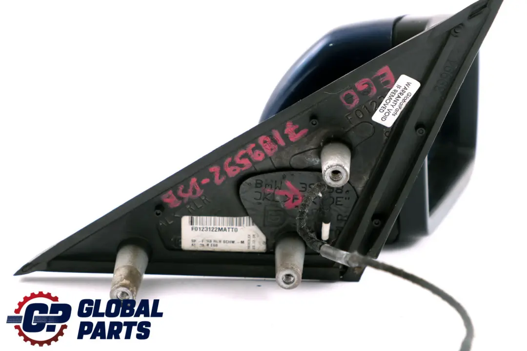 Heated Right Wing Mirror O/S Memory Tiefseeblau Blue to BMW 5 Series E60 E61 LCI with Part number 7189592 BMW 5 Series E60 E61 LCI Heated Right Wing Mirror O/S Memory Tiefseeblau Blue - SKU rhd-7189592-DSB - Part number 7189592