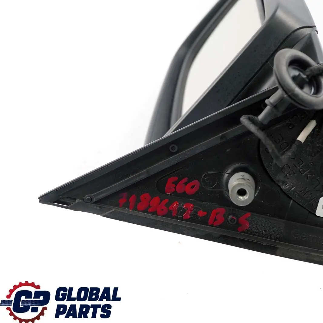 BMW 5 E60 E61 Auto Dip Power Fold Right Wing Mirror O/S Black Sapphire Metallic - SKU rhd-7189612-BS - Part number 7189612