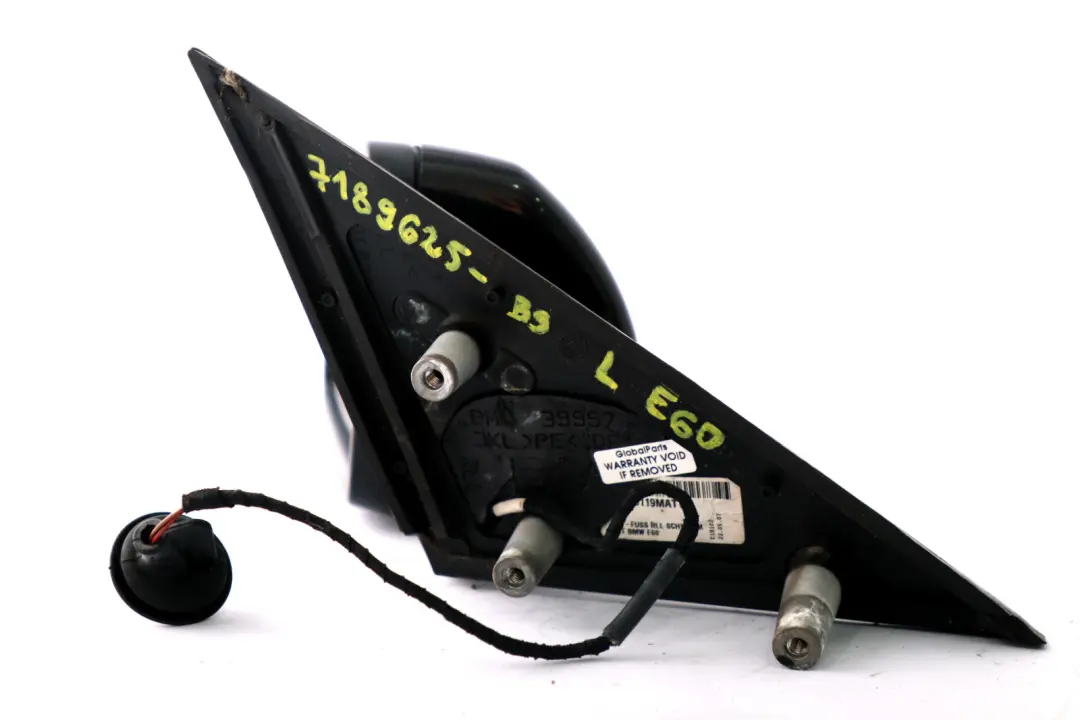 Fold Auto Dip Light Left Wing Mirror N/S Black Sapphire to BMW 5 Series E60 Power with Part number 7189625 BMW 5 Series E60 Power Fold Auto Dip Light Left Wing Mirror N/S Black Sapphire - SKU rhd-7189625-BS - Part number 7189625