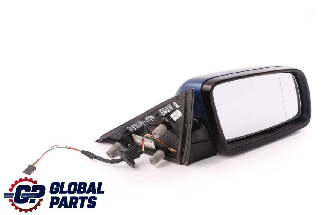 BMW 5 Serie E60 E61 LCI M Sport Right Wing Mirror O/S High Gloss Mysticblau Blue - SKU rhd-7189654-MYS - Part number 7189654