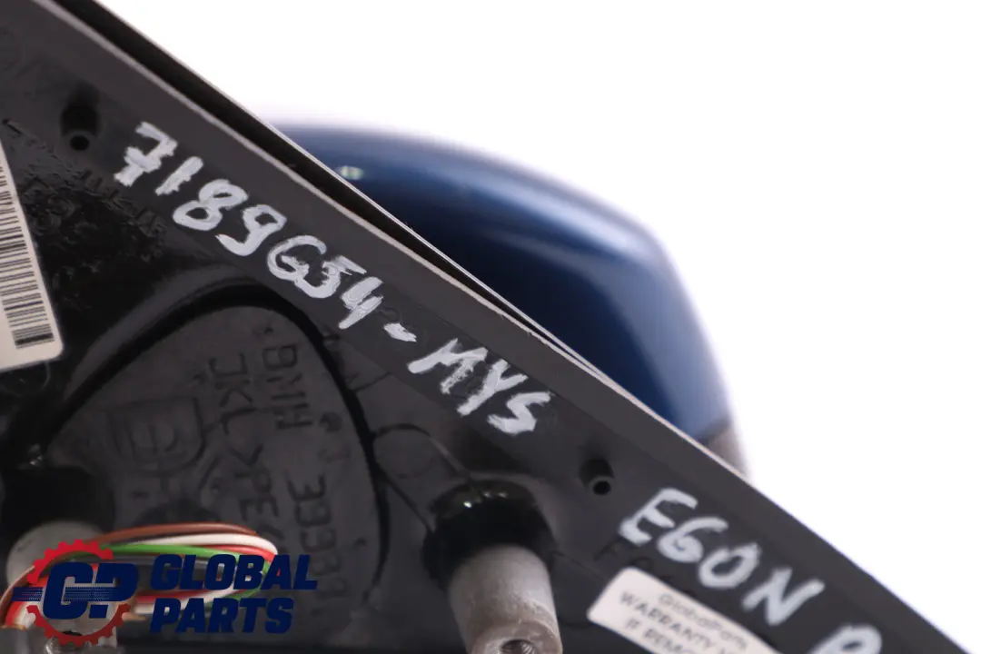 Right Wing Mirror O/S High Gloss Mysticblau Blue to BMW 5 Serie E60 E61 LCI M Sport with Part number 7189654 BMW 5 Serie E60 E61 LCI M Sport Right Wing Mirror O/S High Gloss Mysticblau Blue - SKU rhd-7189654-MYS - Part number 7189654