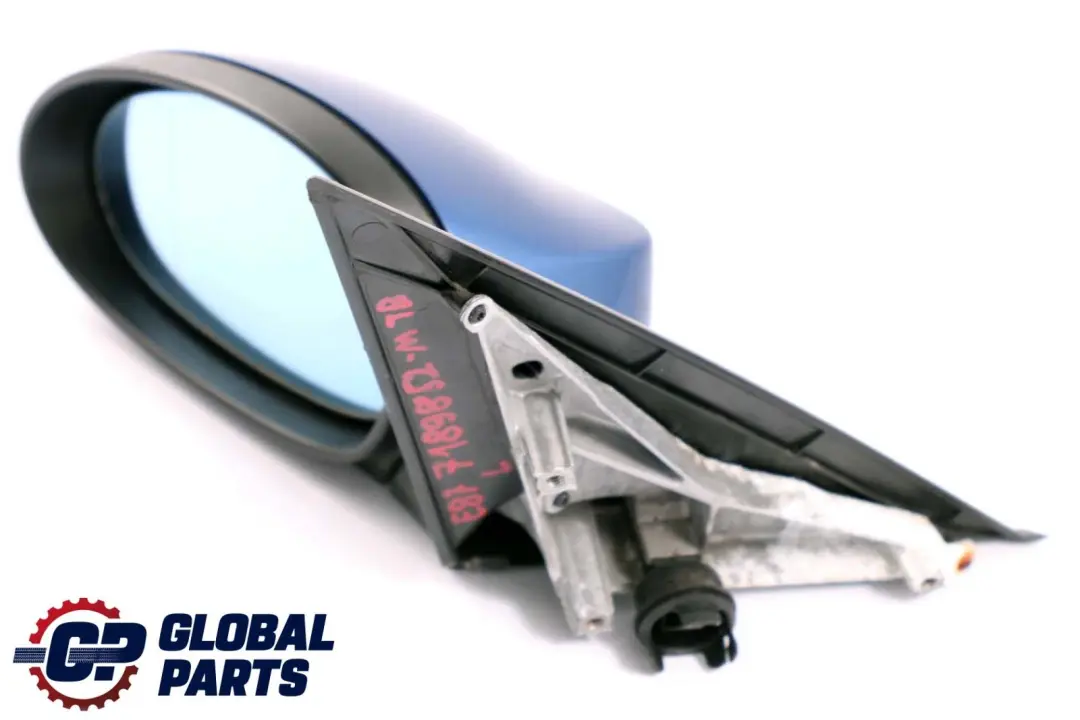 BMW 1 Series E87 Heated Left Wing Mirror 5 Pins N/S Montegoblau Montego Blue A51 - SKU rhd-7189851-MTB - Part number 7189851