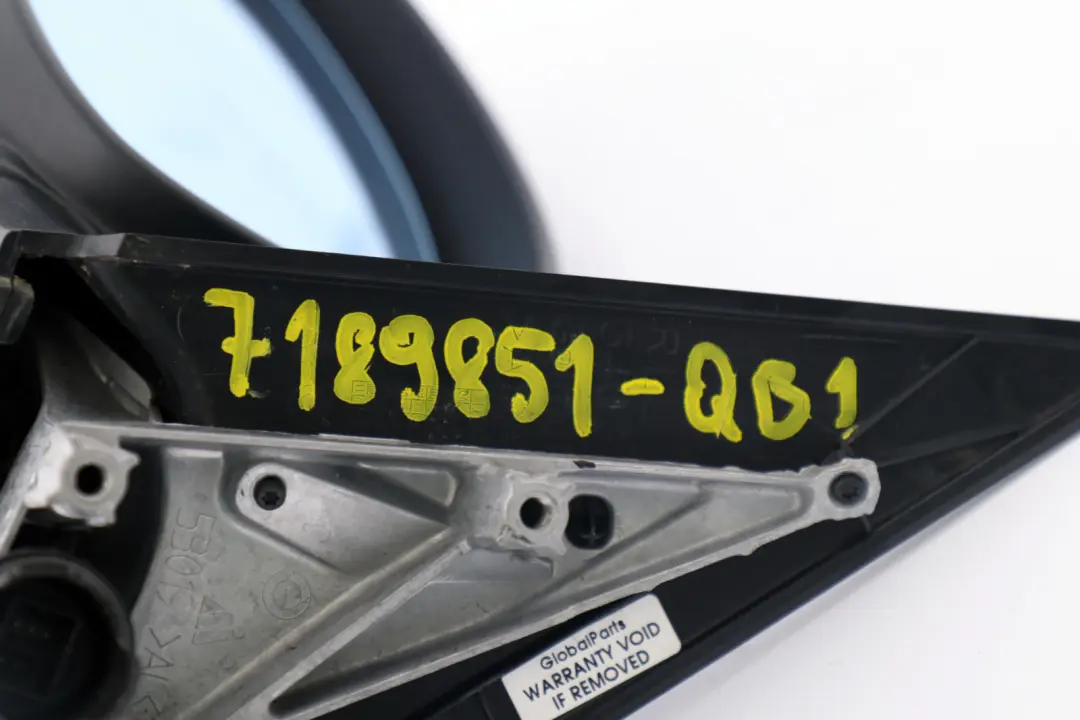 Heated Left Wing Mirror N/S Quarzblau Quartz Blue Metallic to BMW 1 Series E87 1 with Part number 7189851 BMW 1 Series E87 1 Heated Left Wing Mirror N/S Quarzblau Quartz Blue Metallic - SKU rhd-7189851-QB1 - Part number 7189851