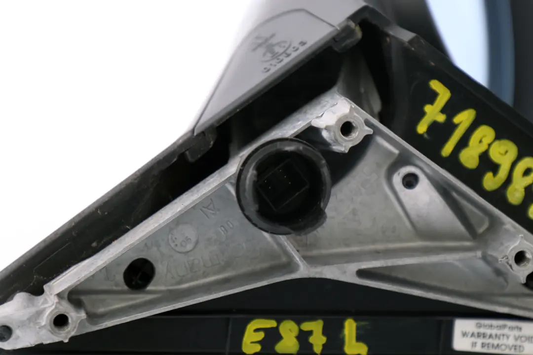 Heated Left Wing Mirror N/S Quarzblau Quartz Blue Metallic to BMW 1 Series E87 1 with Part number 7189851 BMW 1 Series E87 1 Heated Left Wing Mirror N/S Quarzblau Quartz Blue Metallic - SKU rhd-7189851-QB1 - Part number 7189851