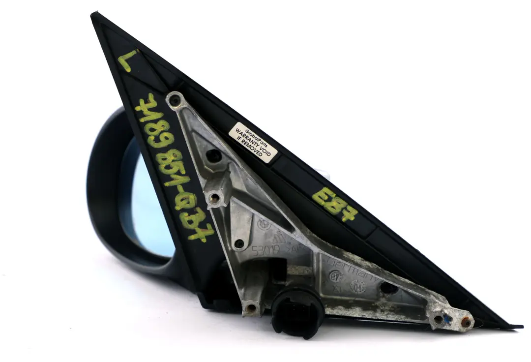 Heated Left Wing Mirror N/S Quarzblau Quartz Blue Metallic to BMW 1 Series E87 7 with Part number 7189851 BMW 1 Series E87 7 Heated Left Wing Mirror N/S Quarzblau Quartz Blue Metallic - SKU rhd-7189851-QB7 - Part number 7189851