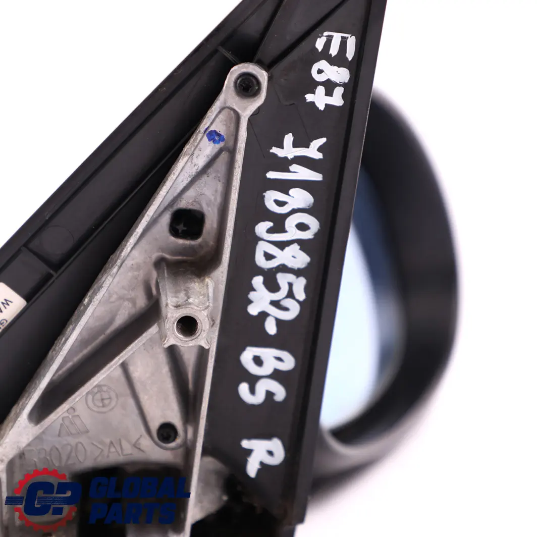 BMW 1 Series E87 Heated Right Side Wing Mirror O/S Black Sapphire Metallic 475 - SKU rhd-7189852-BS - Part number 7189852