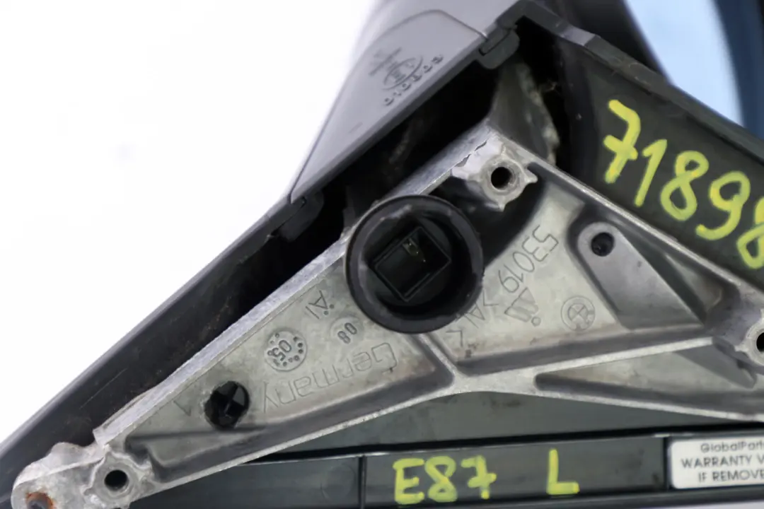 Outside Left Wing Mirror N/S 3 Pins Monacoblau Monaco Blue A35 to BMW 1 Series E87 with Part number 7189859 BMW 1 Series E87 Outside Left Wing Mirror N/S 3 Pins Monacoblau Monaco Blue A35 - SKU rhd-7189859-MB - Part number 7189859