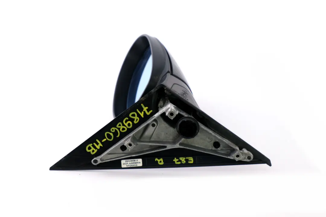 Outside Right Wing Mirror O/S Memory Monacoblau Monaco Blue to BMW 1 Series E87 with Part number 7189860 BMW 1 Series E87 Outside Right Wing Mirror O/S Memory Monacoblau Monaco Blue - SKU rhd-7189860-MB - Part number 7189860