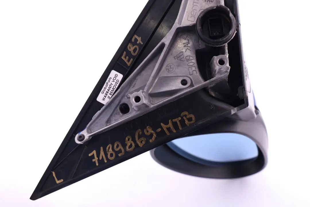 BMW 1 Series E87 Power Fold Left Wing Mirror N/S Montegoblau Montego Blue - SKU rhd-7189869-MTB - Part number 7189869