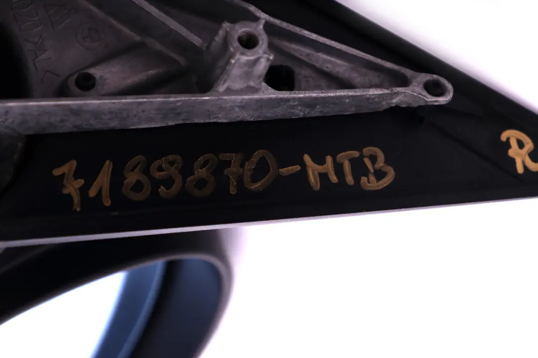 BMW 1 Series E87 Power Fold Right Wing Mirror O/S Montegoblau Montego Blue - SKU rhd-7189870-MTB - Part number 7189870