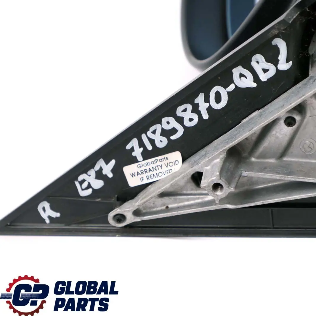 Fold Heated Right Wing Mirror O/S Quarzblau Quartz Blue A18 to BMW 1 E87 Power with Part number 7189870 BMW 1 E87 Power Fold Heated Right Wing Mirror O/S Quarzblau Quartz Blue A18 - SKU rhd-7189870-QB2 - Part number 7189870