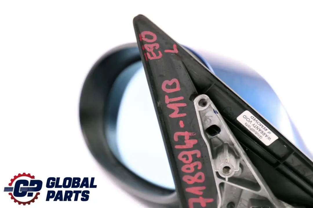 BMW 3 Series E90 E91 Heated Left Wing Mirror N/S Montegoblau Montego Blue A51 - SKU rhd-7189947-MTB - Part number 7189947