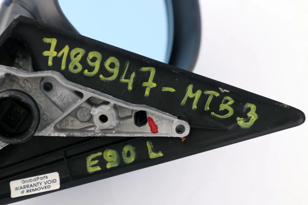 Heated Left Wing Mirror N/S Montegoblau Montego Blue A51 to BMW 3 Series 3 E90 E91 with Part number 7189947 BMW 3 Series 3 E90 E91 Heated Left Wing Mirror N/S Montegoblau Montego Blue A51 - SKU rhd-7189947-MTB3 - Part number 7189947