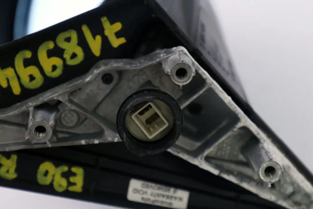 Heated Right Wing Mirror O/S Montegoblau Montego Blue to BMW 3 Series 3 E90 E91 with Part number 7189948 BMW 3 Series 3 E90 E91 Heated Right Wing Mirror O/S Montegoblau Montego Blue - SKU rhd-7189948-MTB3 - Part number 7189948